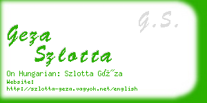 geza szlotta business card